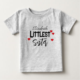Camiseta De Bebé Hermana menor personalizada linda