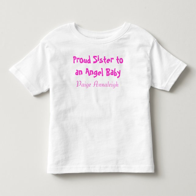 Camiseta De Bebé Hermana orgullosa de un bebé ángel (Anverso)
