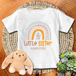 Camiseta De Bebé Hermana Pequeña Boho Arcoíris