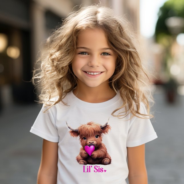 Camiseta De Bebé Hermana Pequeña Vaquilla Bebe Rosa (Subido por el creador)