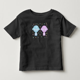 Camiseta De Bebé Hermanas Gemelas Alien Pasado | Kawaii Cósmico Lin