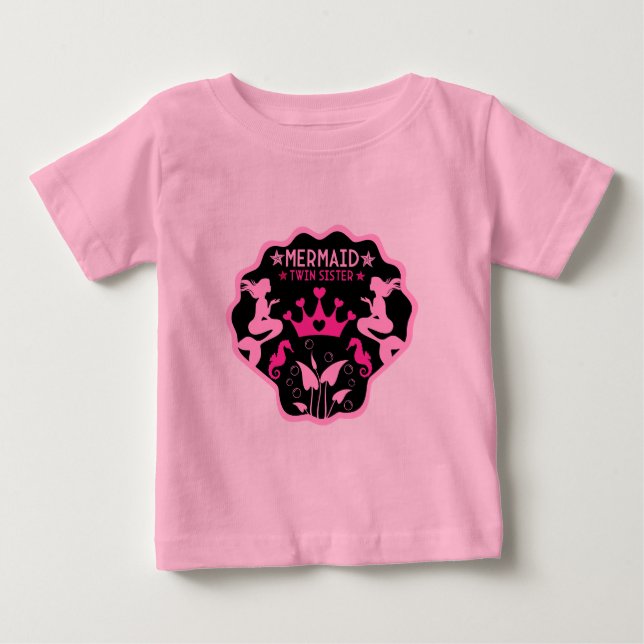 Camiseta De Bebé Hermanas Gemelas Sirena (Anverso)