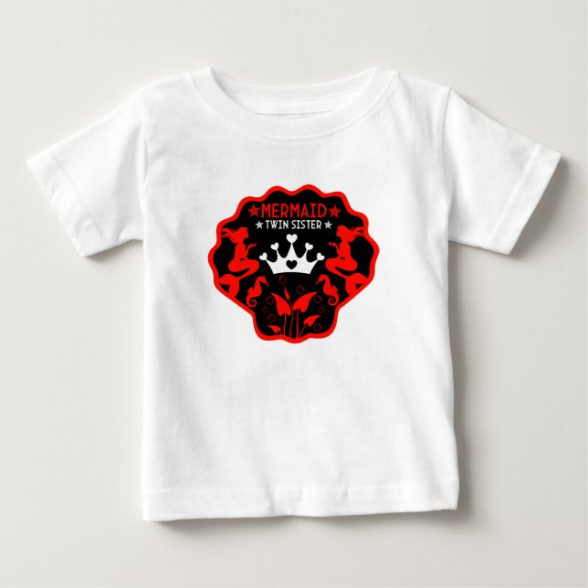Camiseta De Bebé Hermanas gemelas sirena (Anverso)
