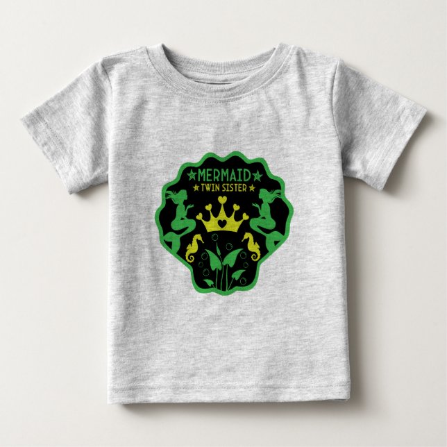 Camiseta De Bebé Hermanas gemelas sirena (Anverso)