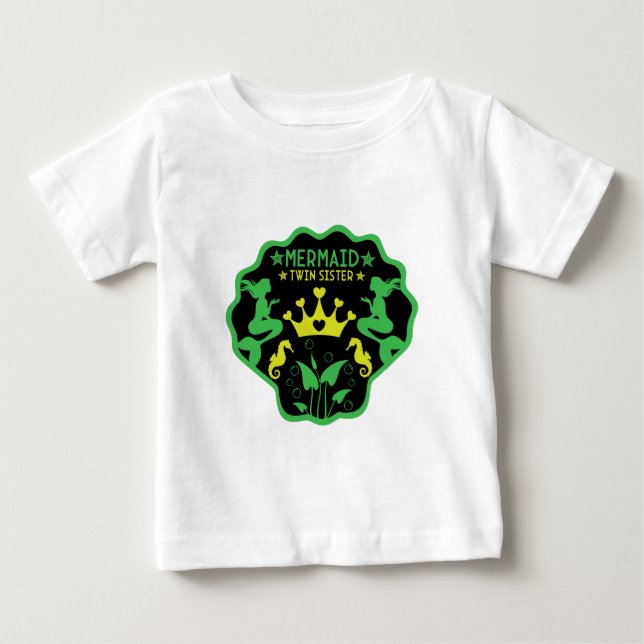 Camiseta De Bebé Hermanas gemelas sirena (Anverso)
