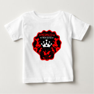 Camiseta De Bebé Hermanas gemelas sirena