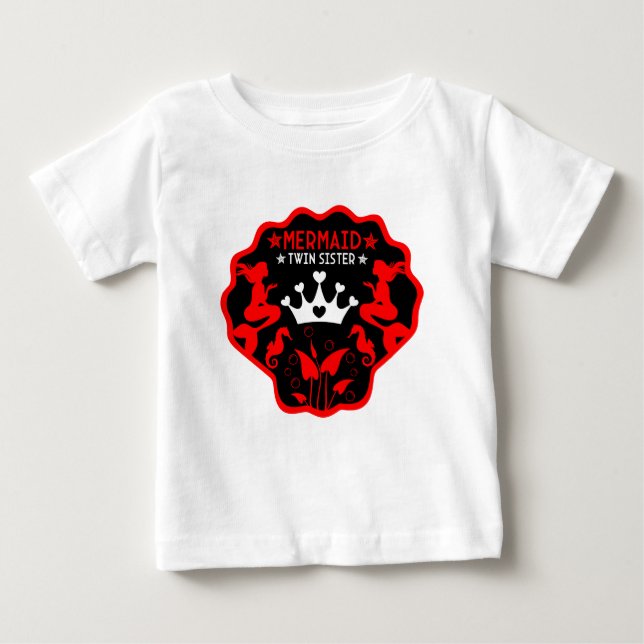Camiseta De Bebé Hermanas gemelas sirena (Anverso)