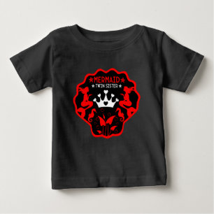 Camiseta De Bebé Hermanas gemelas sirena