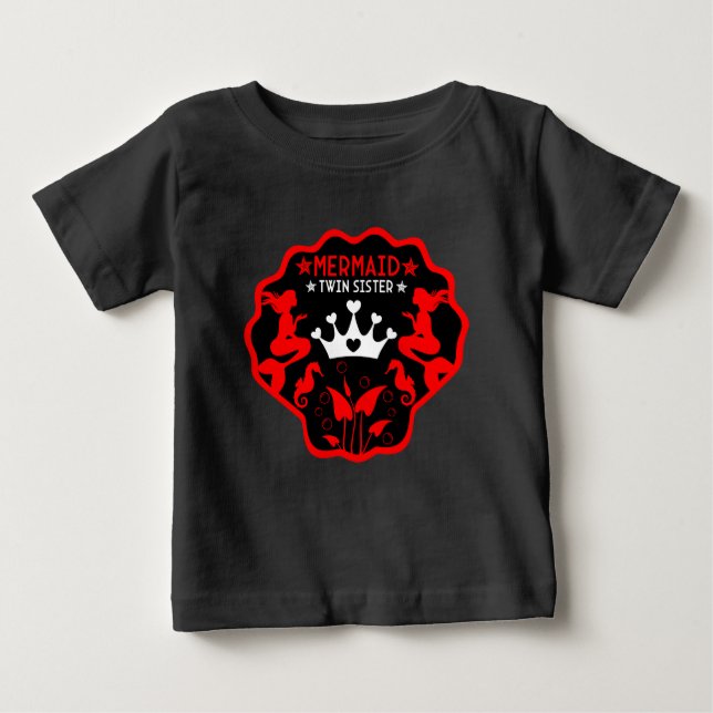 Camiseta De Bebé Hermanas gemelas sirena (Anverso)