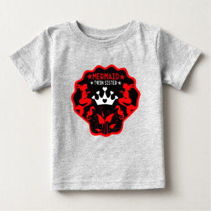 Camiseta De Bebé Hermanas gemelas sirena
