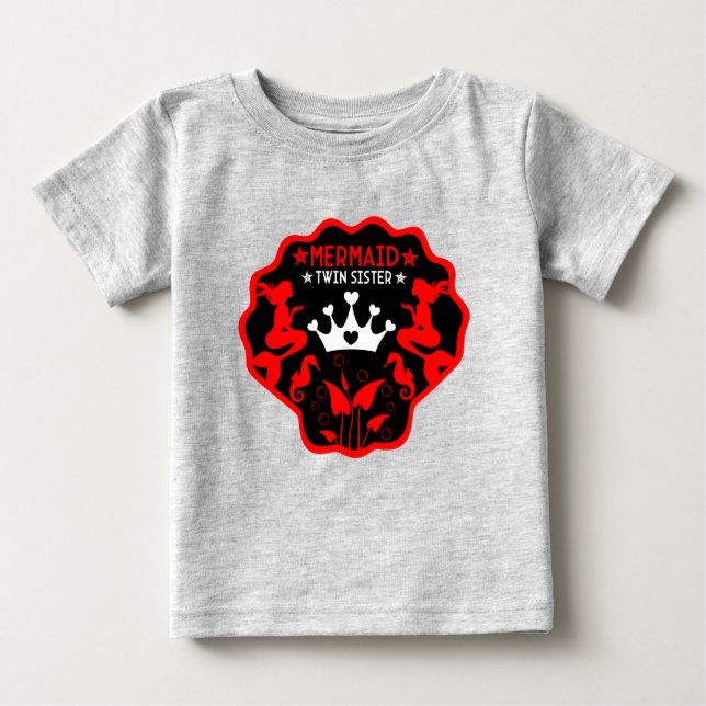 Camiseta De Bebé Hermanas gemelas sirena (Anverso)