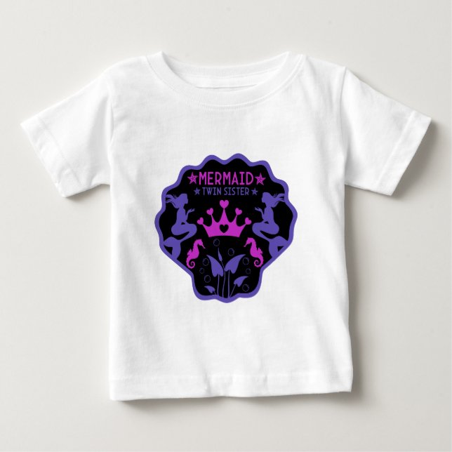 Camiseta De Bebé Hermanas gemelas sirena (Anverso)