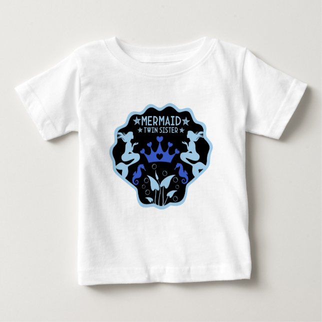 Camiseta De Bebé Hermanas gemelas sirenas (Anverso)
