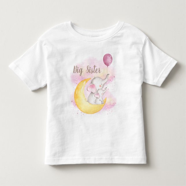 Camiseta De Bebé Hermandad Grande Hermana Pequeña Hermanas de Elefa (Anverso)