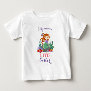 Camiseta De Bebé Hermanita Sirena Linda
