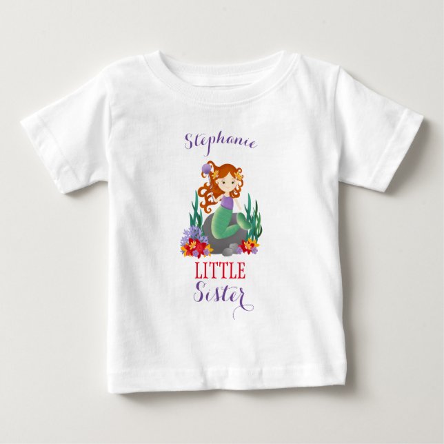 Camiseta De Bebé Hermanita Sirena Linda (Anverso)