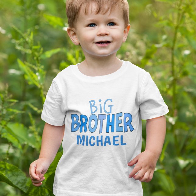 Camiseta De Bebé Hermano Azul Whimsical Cute Moderno (Subido por el creador)