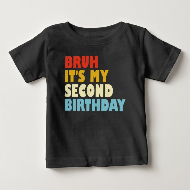 Camiseta De Bebé Hermano, es mi segundo cumpleaños, divertido para  (Anverso)