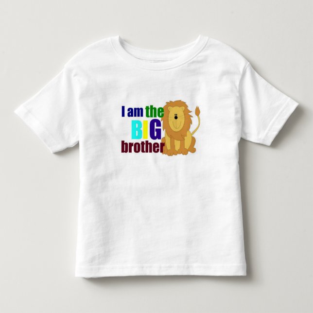 Camiseta De Bebé Hermano grande lindo con el niño pequeño de león T (Anverso)