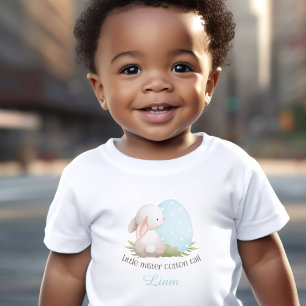 Camiseta De Bebé Hermano lindo Pascua nombre personalizado niño azu