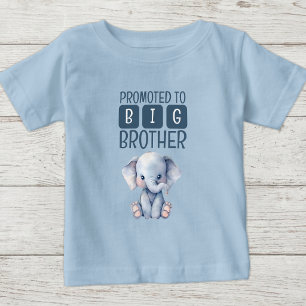 Camiseta De Bebé Hermano mayor elefante lindo azul