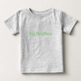 Camiseta De Bebé Hermano Mayor texto personalizado verde claro nomb