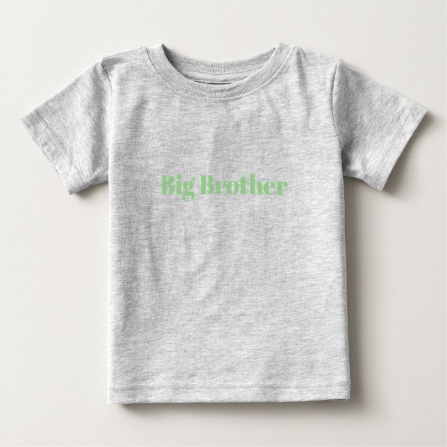 Camiseta De Bebé Hermano Mayor texto personalizado verde claro nomb (Anverso)