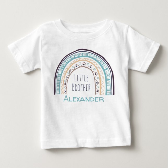 Camiseta De Bebé Hermano pequeño dulce y colorido arcoiris (Anverso)