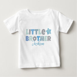 Camiseta De Bebé Hermano pequeño, Invitación de niño bebé, azul mod