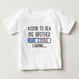 Camiseta De Bebé Hermano Pronto a Llegar 2026 Cargando Anuncio de E