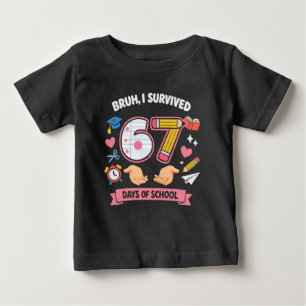 Camiseta De Bebé Hermano, sobreviví 67 días de escuela