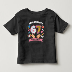 Camiseta De Bebé Hermano, sobreviví 67 días de escuela