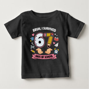 Camiseta De Bebé Hermano, sobreviví 67 días de escuela