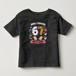 Camiseta De Bebé Hermano, sobreviví 67 días de escuela