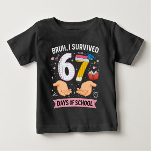 Camiseta De Bebé Hermano, sobreviví 67 días de escuela