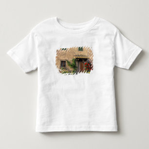 Camiseta De Bebé Hermosa casa antigua con flores en San Gimignano
