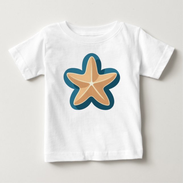 Camiseta De Bebé Hermosa Estrella de Mar Amarilla (Anverso)
