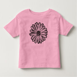 Camiseta De Bebé Hermosa flor de margarita, Ilustracion de semitono