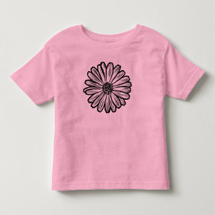 Camiseta De Bebé Hermosa flor de margarita, Ilustracion de semitono