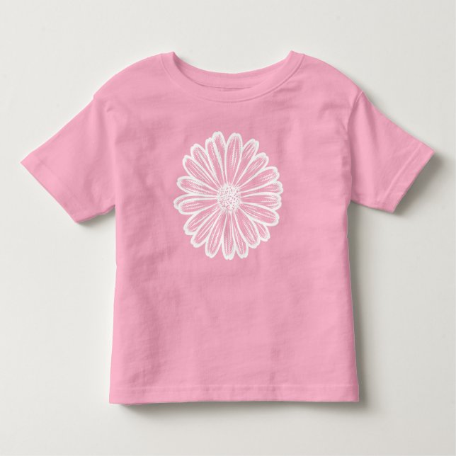 Camiseta De Bebé Hermosa flor de margarita, Ilustracion de semitono (Anverso)