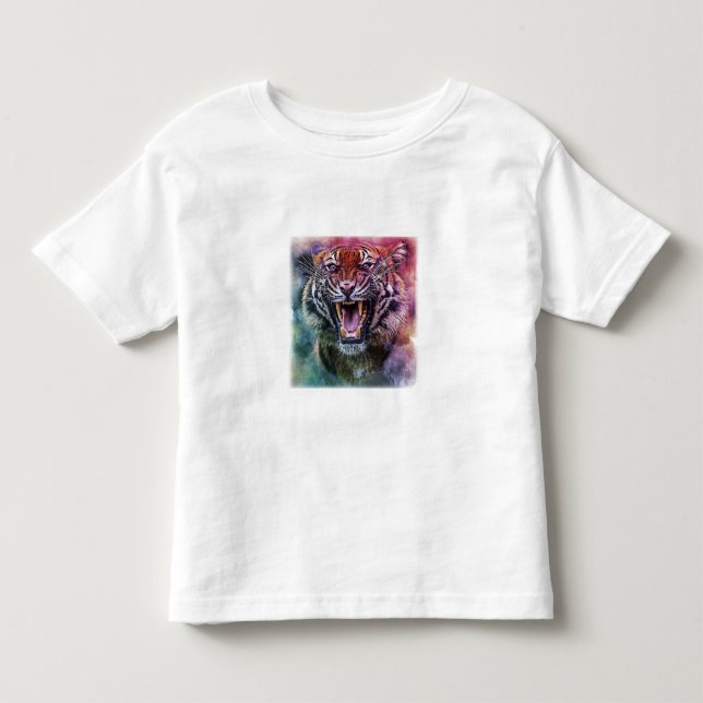 Camiseta De Bebé Hermosa foto de la cara del tigre de Bengala en cr (Anverso)
