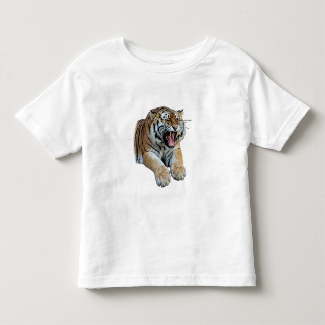 Camiseta De Bebé Hermosa foto de tigre bengalí y dientes (Anverso)