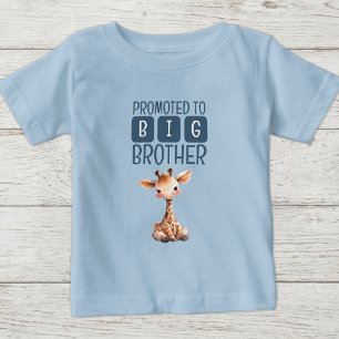 Camiseta De Bebé Hermosa jirafa hermano mayor azul