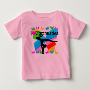 CAMISETA DE BEBÉ HERMOSA MARIPOSA ME ENCANTA EL DISEÑO DE GIMNASIA