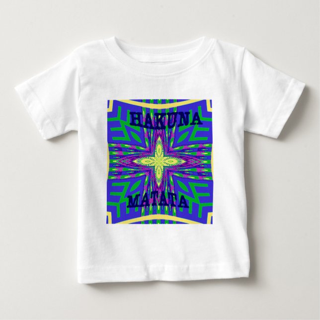 Camiseta De Bebé Hermosa obra tropical Hakuna Matata Kanga (Anverso)