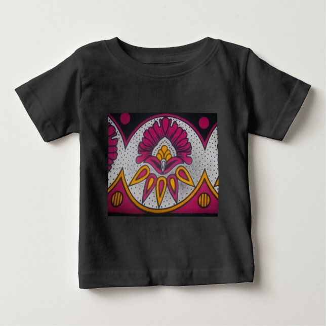 Camiseta De Bebé Hermosa pintura en motivos de tela africana (Anverso)