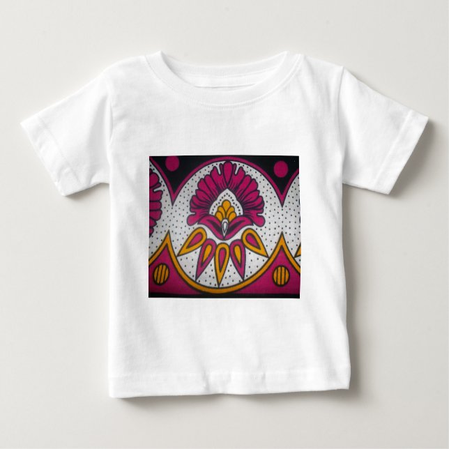 Camiseta De Bebé Hermosa pintura en motivos de tela africana (Anverso)