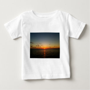 Camiseta De Bebé hermosa puesta de sol del océano amarillo naranja 