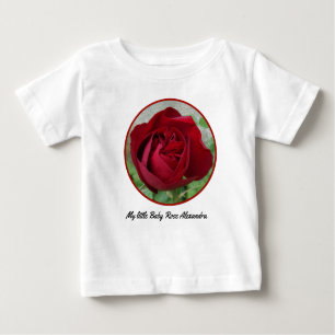 Camiseta De Bebé Hermosa Rosa Roja monogramada para su bebé