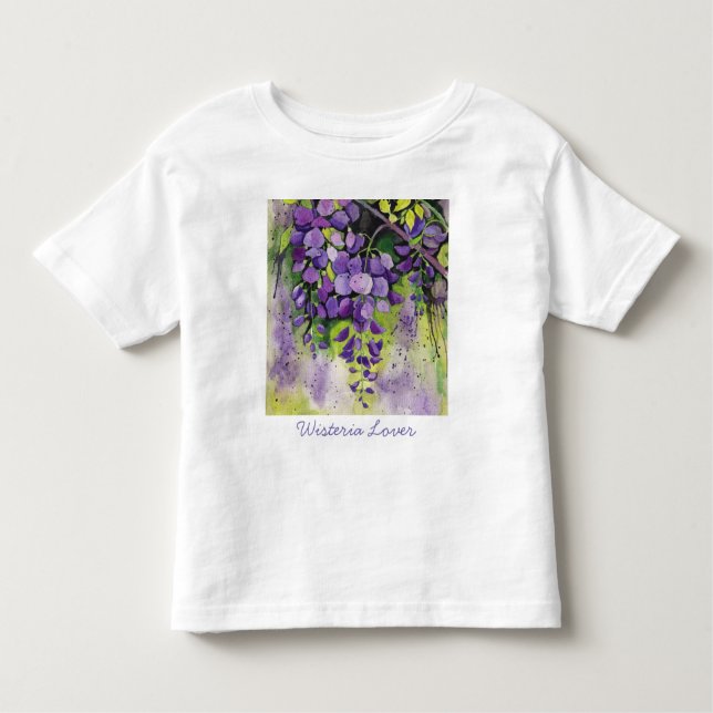 Camiseta De Bebé Hermosas Flores De Wisteria En Acuarela (Anverso)